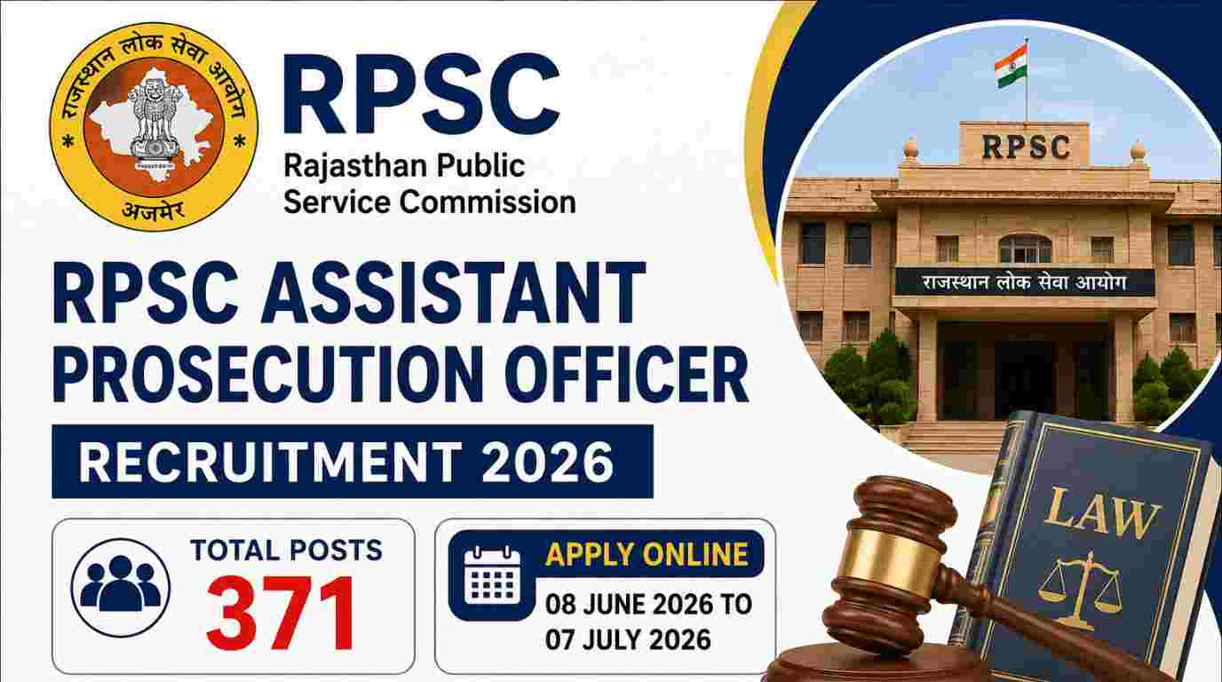 Rajasthan RPSC Assistant Prosecution Officer Recruitment 2026 Apply Online 371 Posts